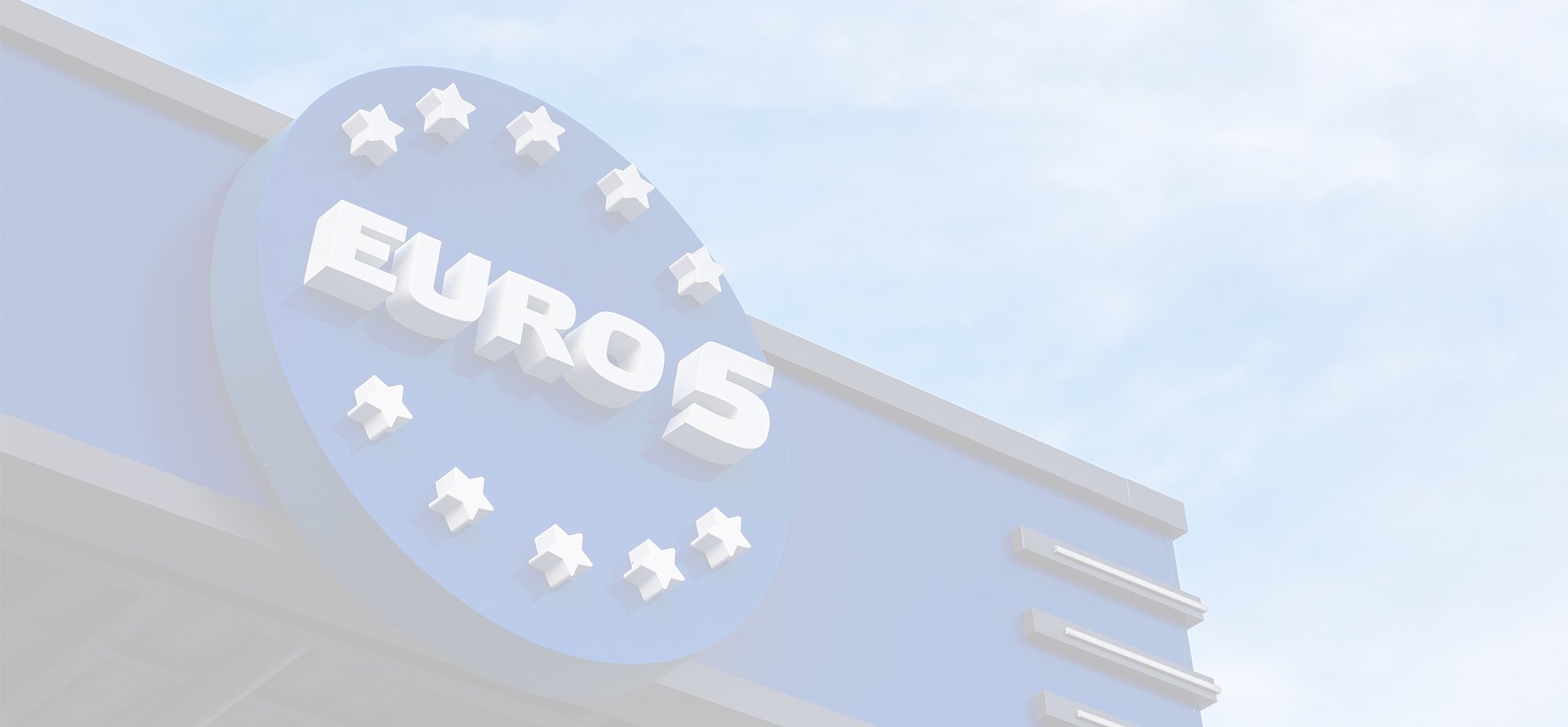 EURO5 fuel station exterior sign